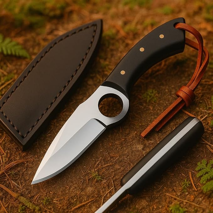Predator Hunter - Fixed Blade Hunting Knife - 7 Inch hand Forged Full Tang Stainless Steel Knives For Hunting, Outdoor Camping, Hiking, Fishing, Bushcraft Knives With Leather Sheath. (Stainless Steel Knife)