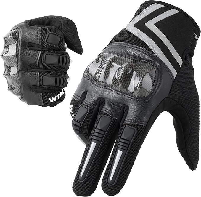 WTACTFUL Men's Lightweight Motorcycle Gloves Summer Men's with Protectors and Touchscreen Breathable for Motorcycle,