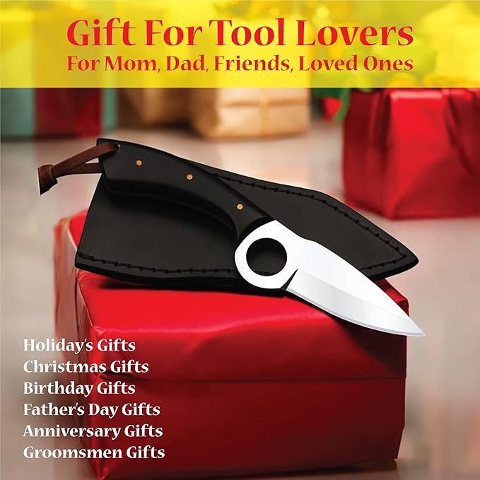 Predator Hunter - Fixed Blade Hunting Knife - 7 Inch hand Forged Full Tang Stainless Steel Knives For Hunting, Outdoor Camping, Hiking, Fishing, Bushcraft Knives With Leather Sheath. (Stainless Steel Knife)