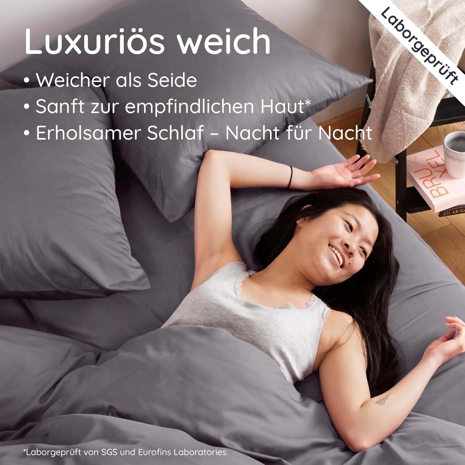 Bambaw Bamboo Fitted Sheet 180x200cm, 35cm Base Height, Hypoallergenic Allergy-Friendly Bedding, Breathable Summer Bedding, 100% Bamboo Bed Sheet, Cooling Fitted Sheet 180x200cm (Dark Grey)