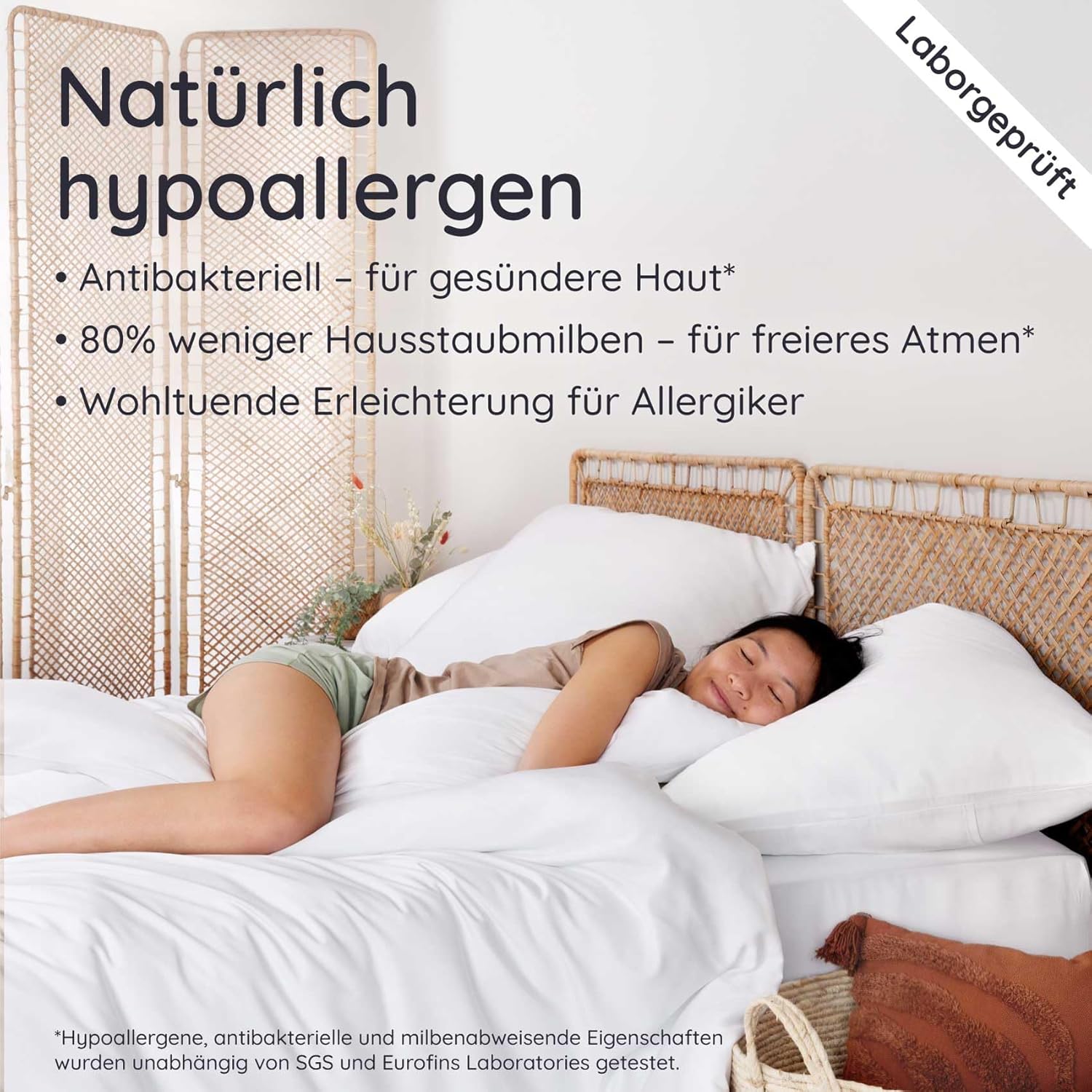 Bambaw Bamboo Bed Linen 135x200 cm, Summer Duvet Cover, Cooling Bedding 135x200, Skin-Friendly Allergy Duvet Cover, Sustainable and Environmentally Friendly 100% Bamboo Duvet Cover (White)