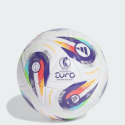 Unisex Women's Euros 2025 Official Football, White/Pantone/Pantone/Lucid Lemon, 5