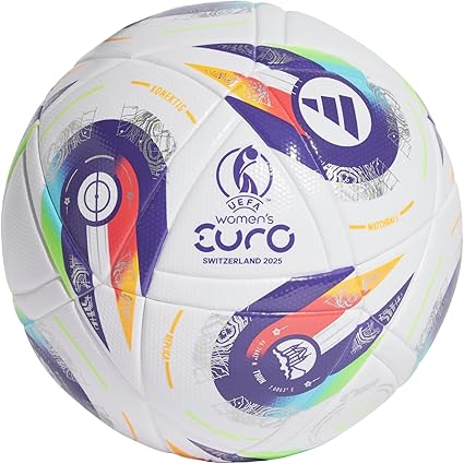 Unisex Women's Euros 2025 Official Football, White/Pantone/Pantone/Lucid Lemon, 5