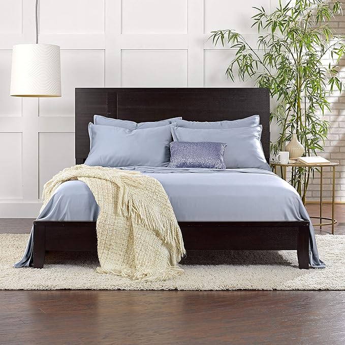 Genuine 100% Organic Viscose Derived from Bamboo, Luxuriously Soft & Cooling, Double Stitching, Envelope Closure (2 King Pillowcases, Sterling Blue)