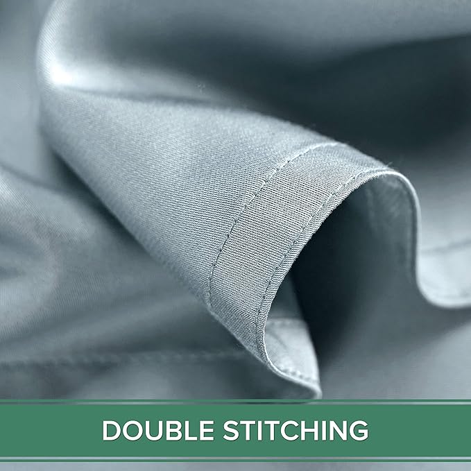 Genuine 100% Organic Viscose Derived from Bamboo, Luxuriously Soft & Cooling, Double Stitching, Envelope Closure (2 King Pillowcases, Sterling Blue)