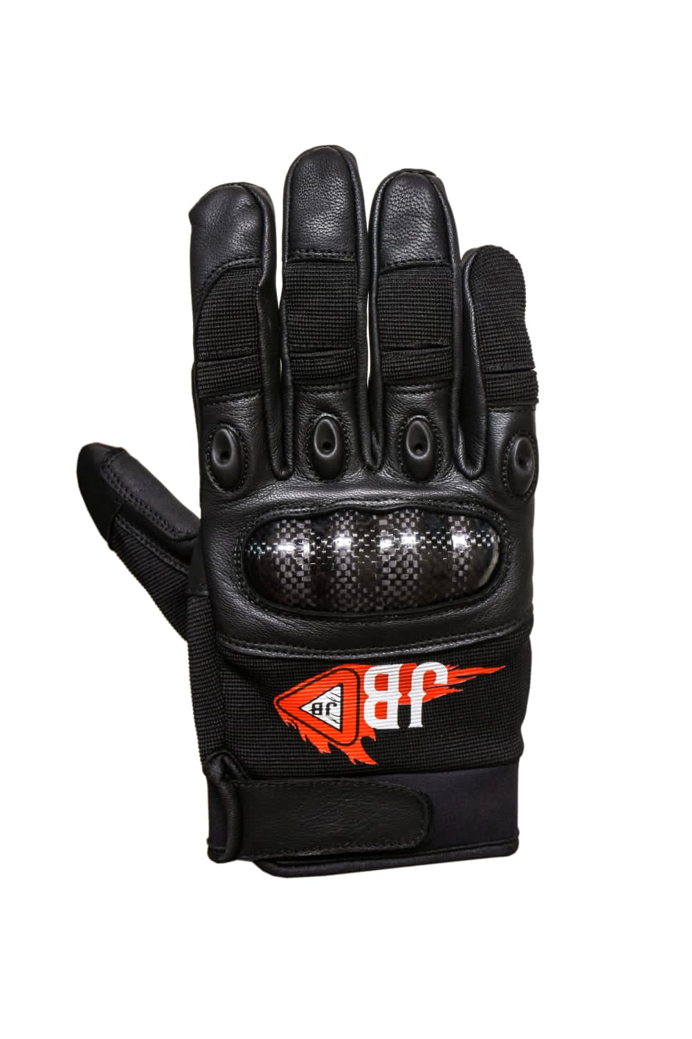JB INDUSTRIE Motorcycle Gloves Men Women – Leather Summer Gloves with Touchscreen & Knuckle Protection – Breathable Full Finger Gloves for Motorcycle & Scooter