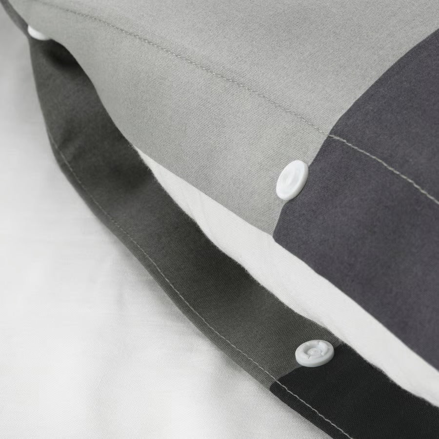 Duvet cover and pillowcase, black, 140x200/80x80 cm