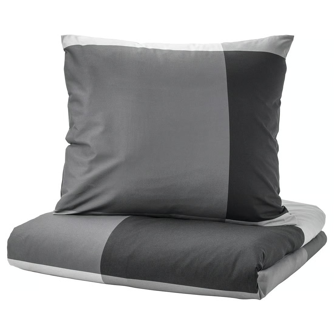 Duvet cover and pillowcase, black, 140x200/80x80 cm