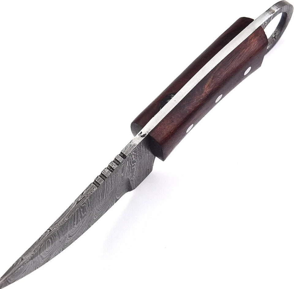 skinner knife skinner knife with sheath Damascus steel skinner knife wood handle